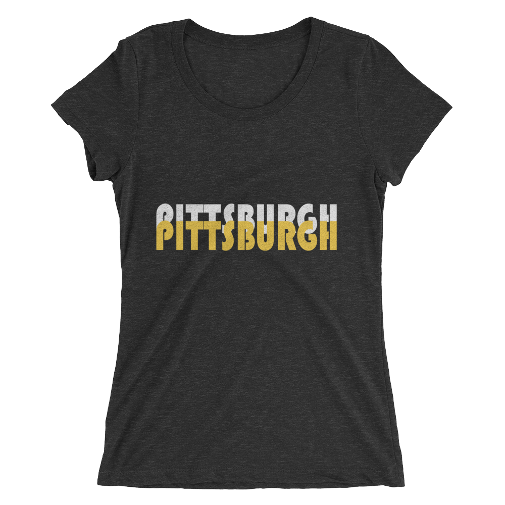 Double Pittsburgh White & Gold - Womens Tee