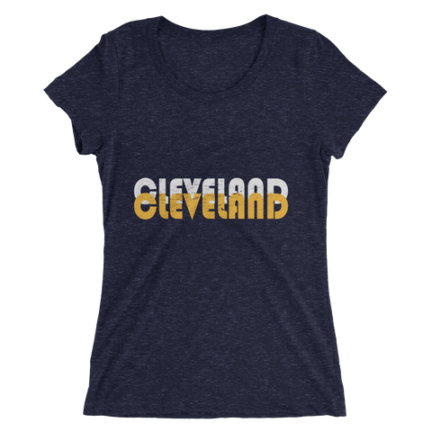 Double Cleveland White & Gold - Womens Tee