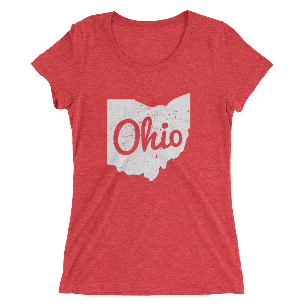 Ohio Map White - Womens Tee
