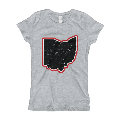 Vintage Ohio Map - Little Girls Tee