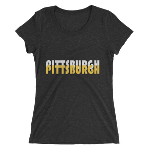 Double Pittsburgh White & Gold - Womens Tee