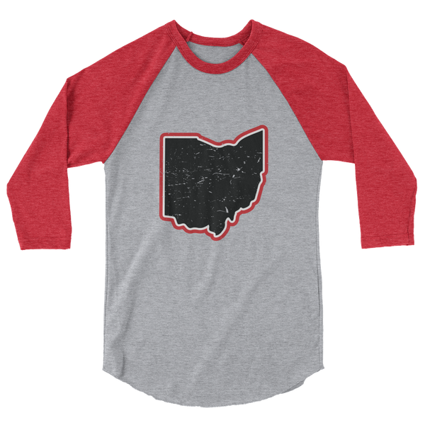 Ohio Vintage Map - Unisex Raglan Tee